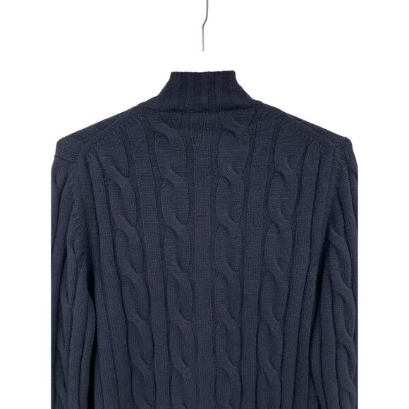 Doriani Cashmere Cardigan Sweater Full Zip Cable Knit Blue Men's Size 60 XL - Picture 8 of 16